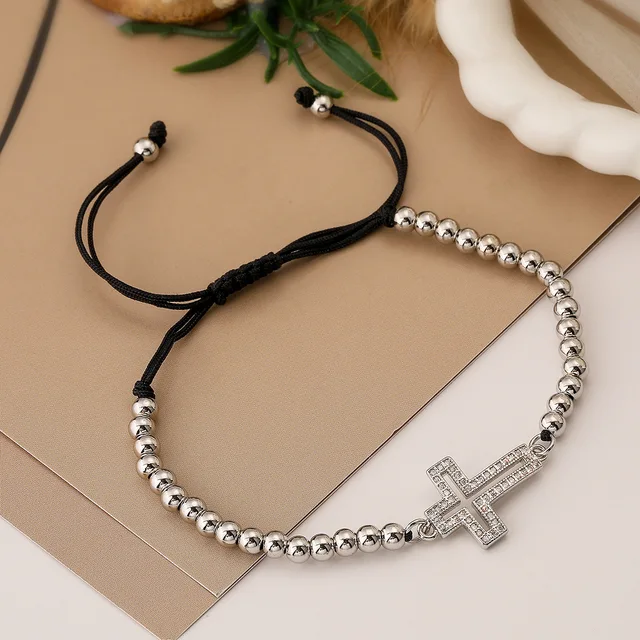 Թևնոց մետաղական խաչով Արծաթագույն