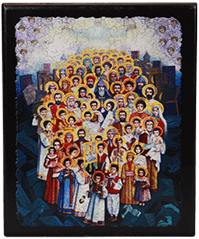 Իկոնա "Սուրբ Մարդկանց" փայտի հիմքի վրա, 12 x 10