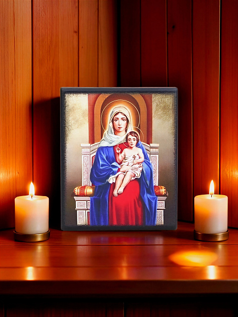 Սրբապատկեր  "Սուրբ Աստվածամայրը՝ մանուկ Հիսուսւ հետ" փայտի հիմքի վրա