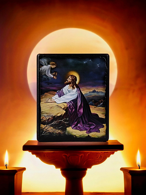 Սրբապատկեր "Գեթսեմանի աղոթք" փայտի հիմքի վրա