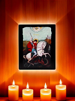 Սրբապատկեր "Սուրբ Գևորգ" փայտի հիմքի վրա