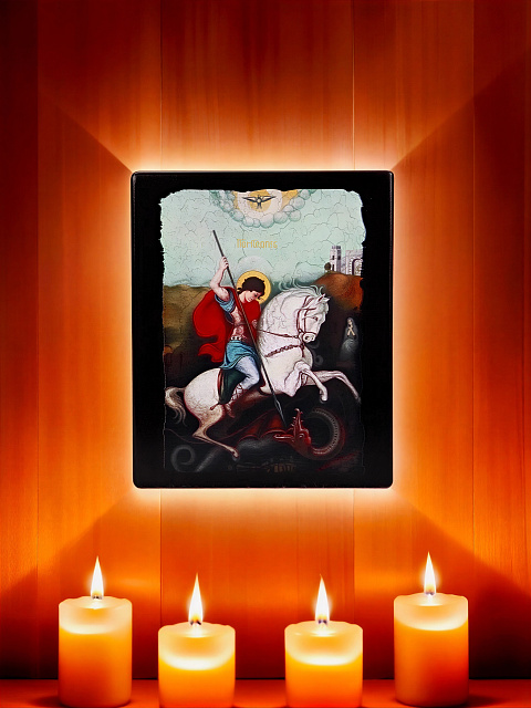 Սրբապատկեր "Սուրբ Գևորգ" փայտի հիմքի վրա