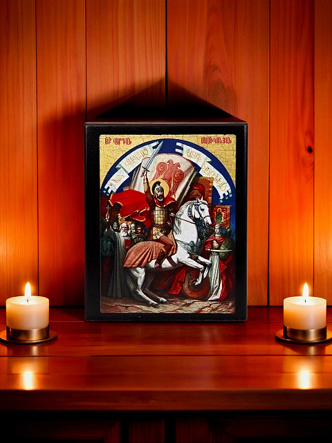 Սրբապատկեր "Սուրբ Վարդան Մամիկոնյան" փայտի հիմքի վրա