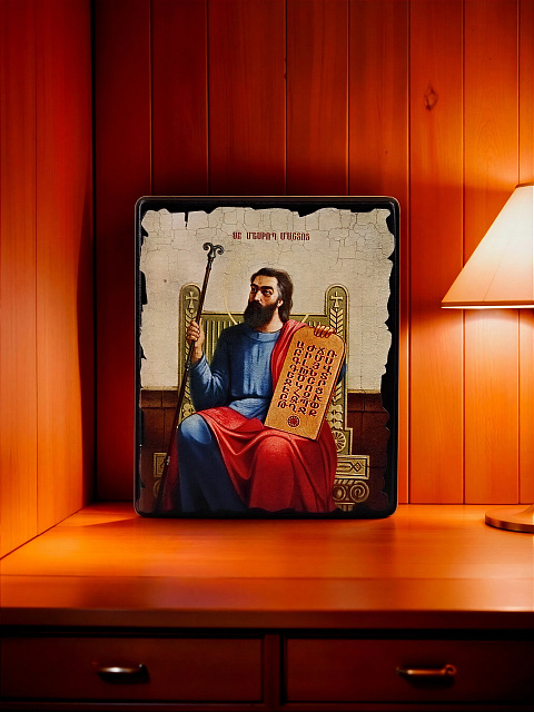 Սրբապատկեր "Սուրբ Մեսրոպ Մաշտոց" փայտի հիմքի վրա