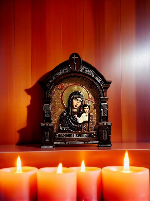 Սրբապատկեր Կազանյան Սուրբ Աստվածամայր (ձեռքով նկարազարդված)