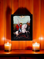 Սրբապատկեր "Սուրբ Գևորգ" փայտի հիմքի վրա