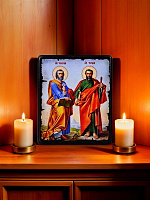 Սրբապատկեր " Սուրբ Պետրոս և Սուրբ Պողոս առաքյալներ" փայտի հիմքի վրա