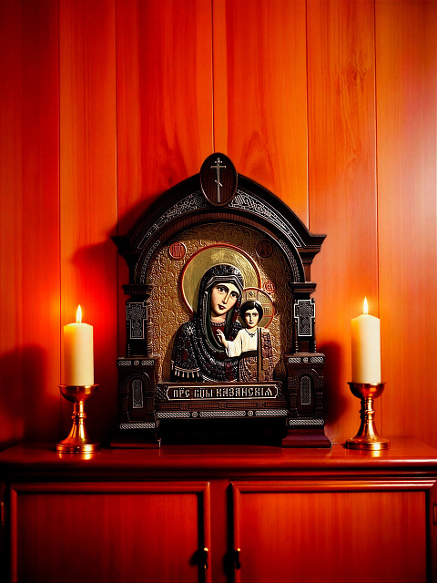 Սրբապատկեր Կազանյան Սուրբ Աստվածամայր (ձեռքով նկարազարդված)